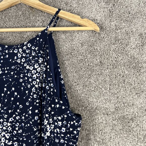 Fortune + Ivy Dress Womens Large Blue Floral Spaghetti Strap Flair Stitch Fix - Picture 4 of 14